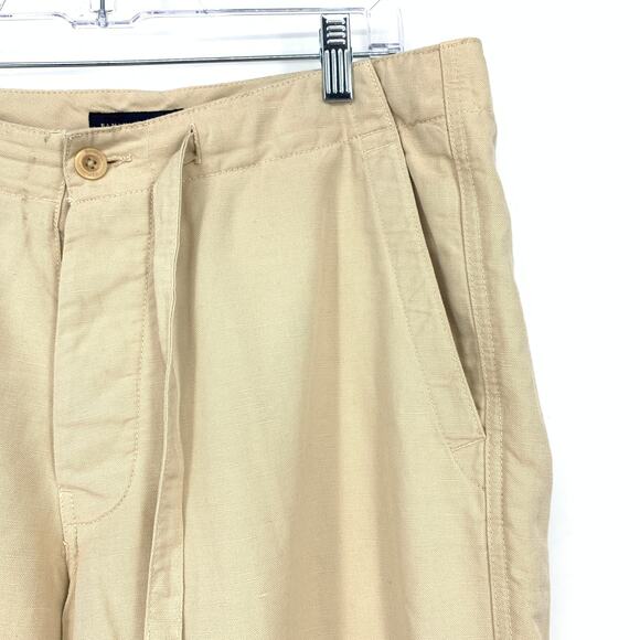 SOLD Banana Republic Heritage Straight Leg Linen Blend Pants Mens Sz 34 X 34 Tan - Picture 7 of 10